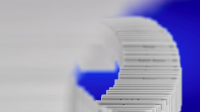 Error Message Warning Abstract Cascading Animation Row on Blue Background. Computer Operating system fatal error message prompt pops up.