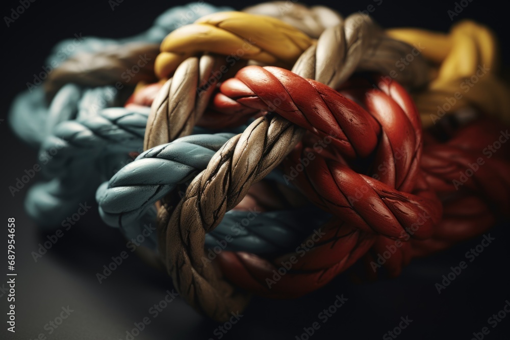 Poster a close-up view of a bunch of colored ropes. versatile image that can be used in various projects
