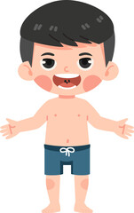 Cute boy human body cartoon