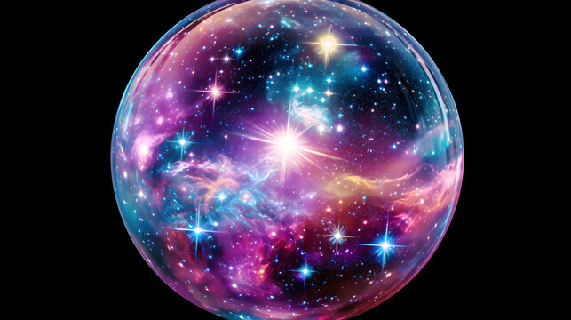 a crystal ball with space inside