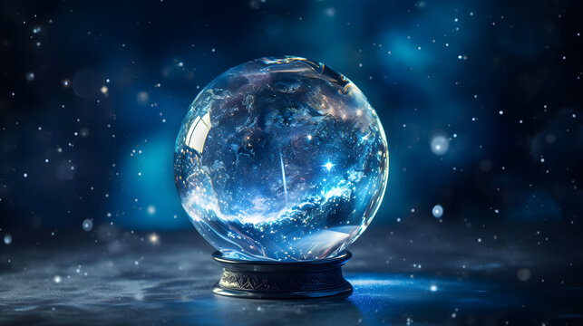 a crystal ball with space inside