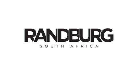 Randburg in the South Africa emblem. The design features a geometric style, vector illustration with bold typography in a modern font. The graphic slogan lettering.