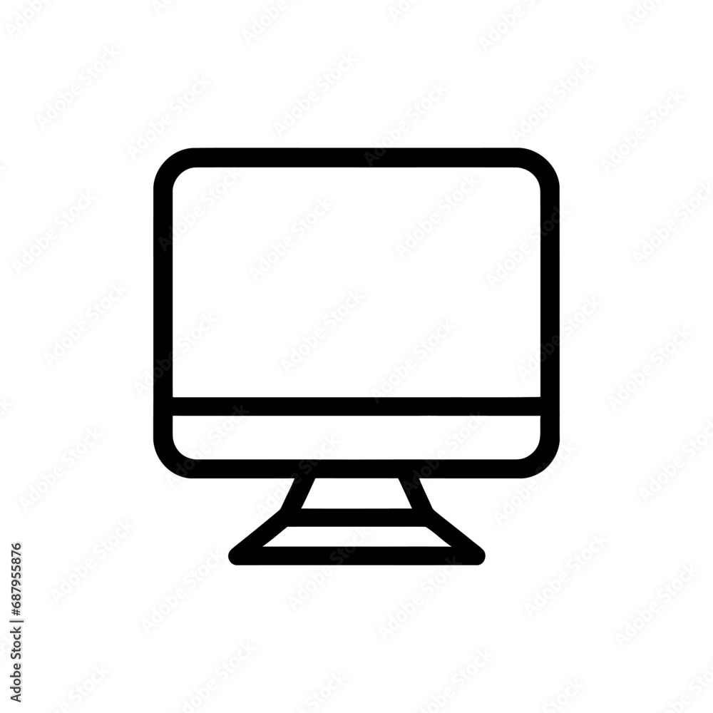 Poster computer monitor line icon. simple outline style isolated. vector illustration