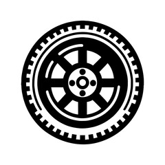 car tire icon, flat icon isolated. Vector illustration