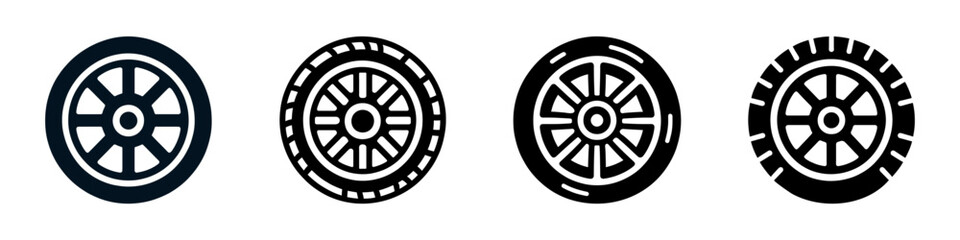 Set car tire icon, flat icon isolated. Vector illustration © dariachekman