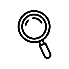 Magnifier lens icon in flat linear style isolated. Vector illustration