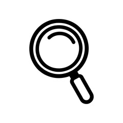 Magnifier lens icon in flat linear style isolated. Vector illustration
