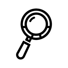 Magnifier lens icon in flat linear style isolated. Vector illustration