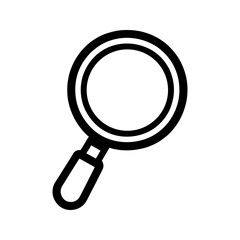 Magnifier lens icon in flat linear style isolated. Vector illustration
