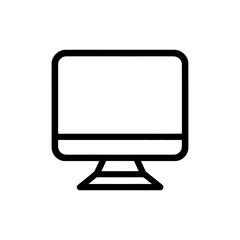 Computer monitor line icon. Simple outline style isolated. Vector illustration