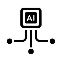 AI processor icon. AI processor mini icon in flat style isolated. Vector illustration