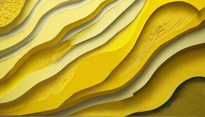 shades of yellow background are cut from paper place for advertisement of the announcement abstract art of carving illustration