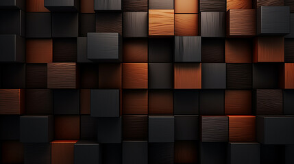 Abstract modern background with black and brown squares