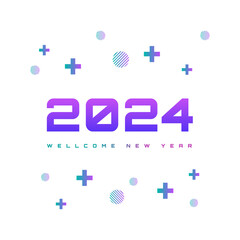simple and attractive image welcoming the new year 2024
