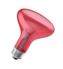 Infrared light bulb on transparent background