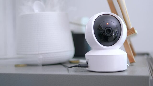 IP CCTV Camera works by panning and scan for detect. Home security and protection concept