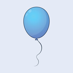 Birthday Blue Balloon Illustration Icon Vector Party Balloon Icon Celebration