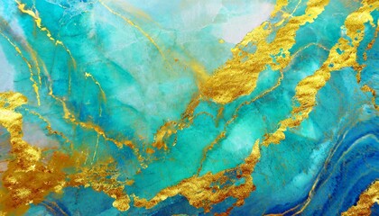 Fototapeta na wymiar blue marble and gold background turquoise marble texture golden blotches abstract background