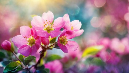 abstract spring background with pink flowers