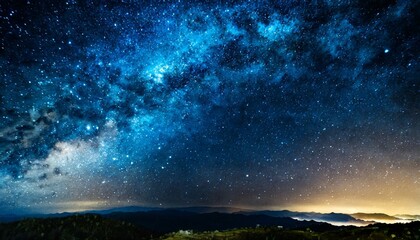 view of universe with stars and amazing colorful and deep blue dark