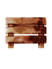Watercolor Wooden Fence illustration