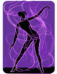 silhouette of a dancing girl  .