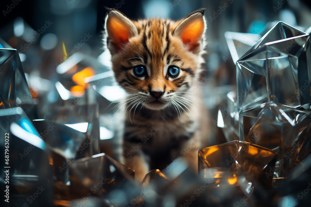Fototapete the charm of cubic animals enhances the digital learning journey, transforming abstract concepts int