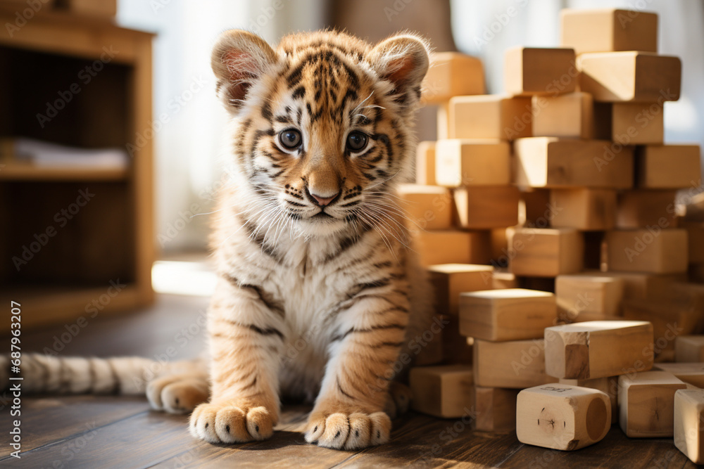 Leinwandbilder the integration of cubic animals into the digital curriculum brings a touch of creativity and fun to