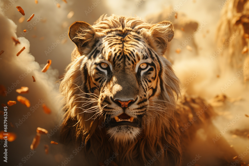 Aufkleber Students embark on a digital safari of knowledge, guided by cubic lions and zebras, as they explore various subjects in a fun and interactive way.