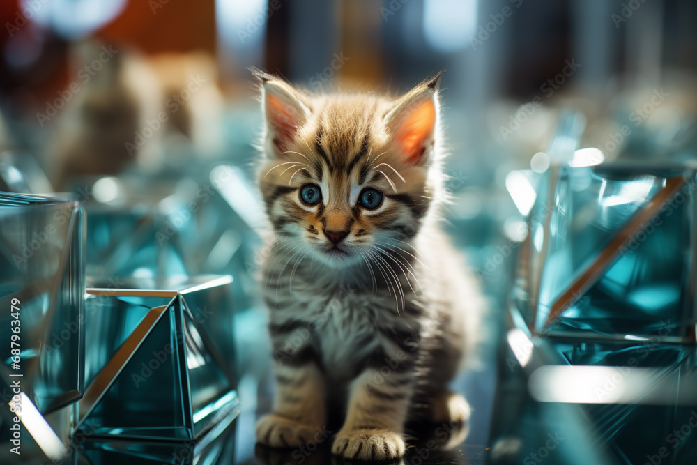Poster cubic animals create a sense of wonder and excitement in the digital learning space, encouraging stu