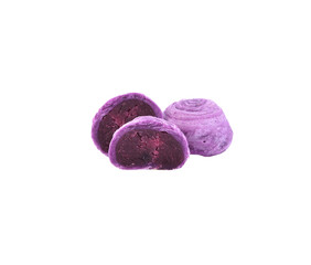Obraz na płótnie Canvas Chinese Pastry or Thai Moon Cake with Purple Sweet Potato transparent png