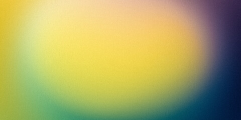 Yellow blue azure purple wavy wide background. Blurred pattern with noise effect. Grainy website banner, desktop, template, digital gradient. Nostalgia Christmas New Year Valentine Halloween Easter
