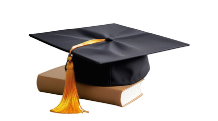 graduation cap , diploma and book white background, isolate, png