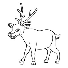deer line vector illustration