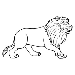 lion line vector illustration