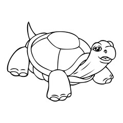 turtle line vector illustration