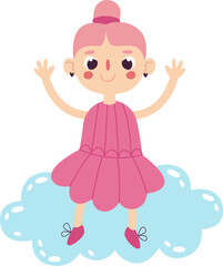 Girl Sitting On Cloud