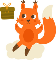 Squirrel With Birthday Gift
