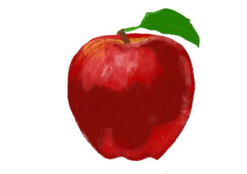 photo drawing of read apple