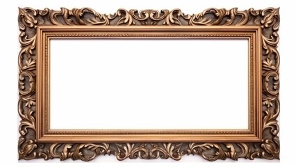 Antique Picture Frame Isolated on the White Background

