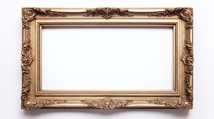 Antique Picture Frame Isolated on the White Background
