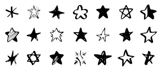 Black star logo collection on a white background. Star icon logo templates. Creative star logo