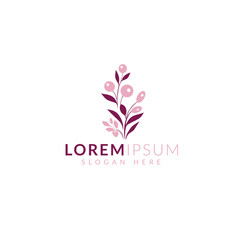 A floral simple logo design vector template
