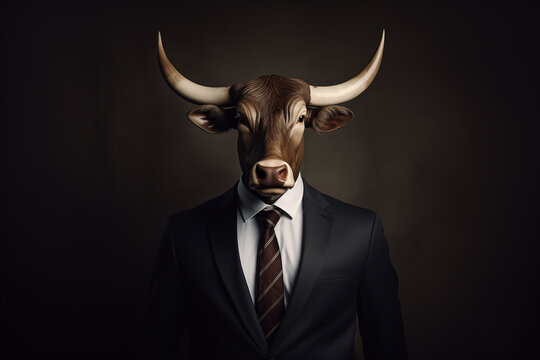 A business man with a bull's head
