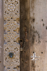 traditional cultural swahili door detail of arabic and indian origin