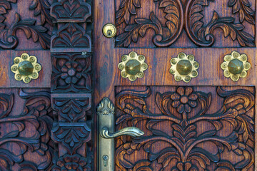 traditional cultural swahili door detail of arabic and indian origin