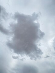 Grey clouds in the overcast sky