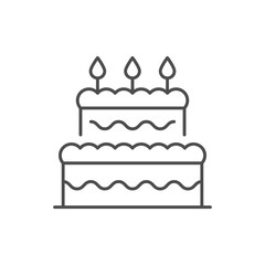 Birthday cake line outline icon