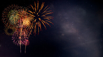 Fireworks with Night Sky Background