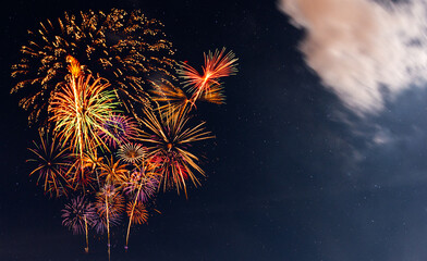 Fireworks with Night Sky Background